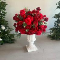 J-FB226 Vente en gros de boules de fleurs artificielles en soie rose pour centre de table de mariage, boules de fleurs roses pour la décoration de table de mariage