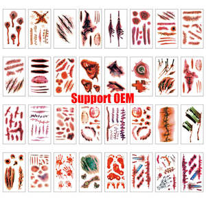 Pegatina de tatuaje de arte corporal temporal a prueba de agua para adolescentes cicatriz de Halloween mano espalda nombre calcomanía decorativa tatuaje corporal temporal - Product Image 3