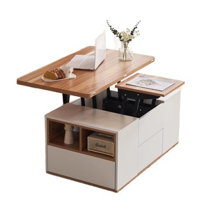 Cross-border multi-functional height-adjustable coffee <b>table</b>/dining <b>table</b>, suitable for <b>small</b> apartments, living room, large - Product Image 5