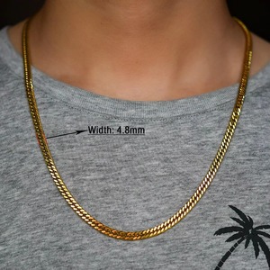 Collar Básico de Acero Inoxidable para Hombre, Cadena Cubana Miami de Eslabones Gruesos para Hombre y Mujer, Chapado en Oro, Gargantilla Punk, Joyería Metálica - Product Image 3