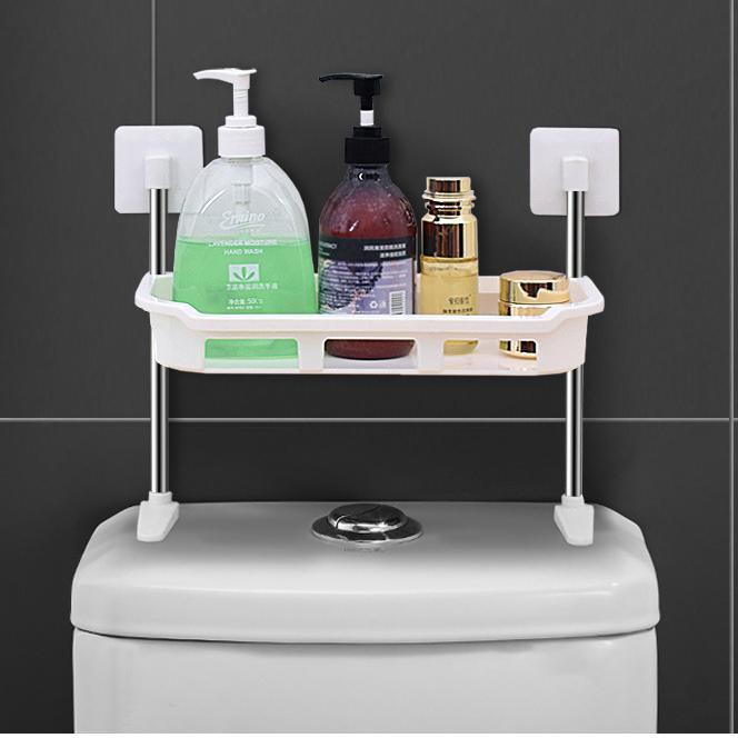 White Wall Mounted Bathroom Organizer Shelf & Toilet Roll Holder - Oem