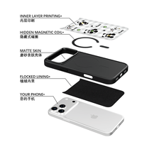 Coque de téléphone AG Feeling Black Edge avec motif d'ours à carreaux doré pour iPhone 17, 17 Pro Max, 16 Pro, 15, 15 Pro Max – Coque magnétique