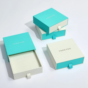 Boîte cadeau avec logo personnalisé, boîte d'emballage en carton rigide bicolore pour bijoux, cosmétiques, cadeaux de mariage - Product Image 1