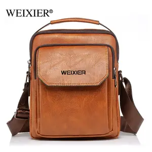 WEIXIER Custom W1024 2022 nuovo produttore di borse a tracolla quadrate marroni da uomo