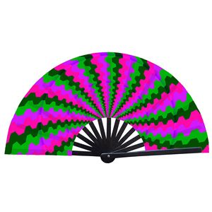 Nouveau style 2025 – Éventails pliants en bambou de 13 pouces, personnalisables, pour la danse en ligne, avec son claquement sonore – Grand éventail pour rave - Product Image 5