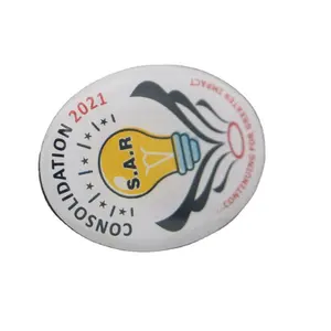 Broche de logotipo personalizado, granel barato impressão de logotipo epóxi redondo coração pin etiqueta epóxi de metal magnética emblema para presentes