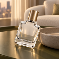 Flacon de parfum vide en verre de luxe personnalisé avec bouchon doré champagne, vaporisateur de parfum à fine brume pour unisexe