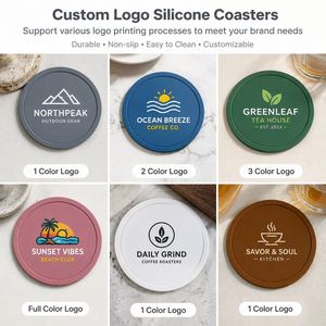 Sous-verres en silicone antidérapants en gros avec logo personnalisé pour la maison, les restaurants, les hôtels, les bars, les cadeaux promotionnels d'entreprise, tapis en PVC - Product Image 4
