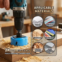 Kit d'outils de perçage multifonctionnel 17 pièces pour la menuiserie, ensemble de scies cloches pour la découpe du bois, du métal et de l'acier inoxydable