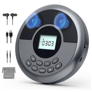 เครื่องเล่นซีดีแบบพกพา รูปทรงกลม จากโรงงานโดยตรง ลำโพงคู่ ไฟ LED ช่องเสียบ USB AUX ป้องกันการสะดุด หยุด เล่นเพลงได้ ชาร์จซ้ำได้ สำหรับใช้ในบ้านและนอกบ้าน - Product Image 4