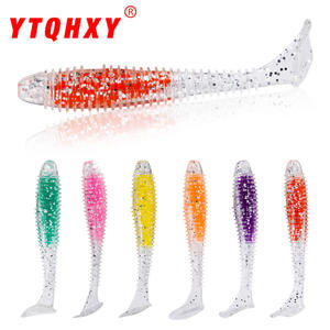 Señuelo blando Texas Lure con cola en T espiral, de hundimiento lento, para pesca de lubina, con anzuelo de cabeza de jig tipo sándwich de colores, cebo para pesca salvaje - Product Image 5