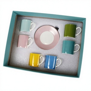 Juego de Tazas de Café Espresso Turco de Porcelana Fina de 70 ml, Estilo Americano, Ecológicas, Reutilizables, Modernas y de Lujo, para el Hogar - Product Image 1
