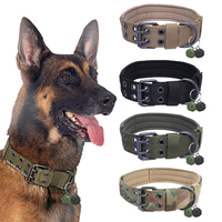 Collier de dressage tactique pour chien en nylon durable de haute qualité, à motif uni et à dégagement rapide