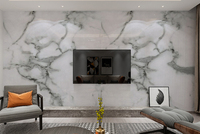 Panneau de marbre PVC avec revêtement UV, armoires de cuisine en PVC brillant, panneau de marbre PVC UV
