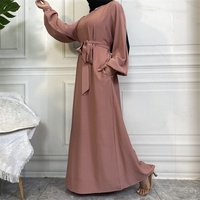 6673 #   Nouvelle robe tendance, robe simple en tissu Nida, couleur unie, manches élastiques avec poches latérales, robe polyvalente, 13 couleurs