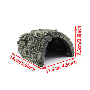 Reptile Hideout Box Résine Arbre Tronc Cacher Cave Box Tortue Habitat Basking Platform Cachette Cave Petit Animal Serpent Reptile Hide - Product Image 2