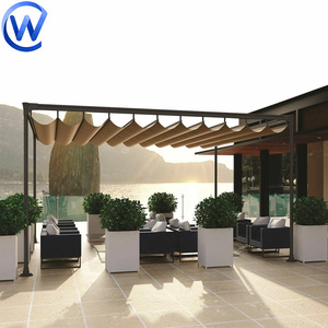 Tùy chỉnh bên Ngoài treo cơ giới <span class=keywords><strong>Sun</strong></span> <span class=keywords><strong>Shade</strong></span> buồm điện có thể thu vào sóng mái hiên bóng râm buồm với tích hợp cáp thép - Product Image 3