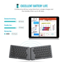Teclado Plegable Mini MoKo, Ultra Delgado, Portátil, Inalámbrico y Recargable para iPad, iPhone, iOS, Android, Windows