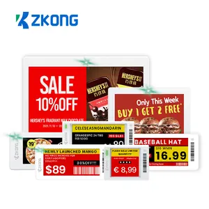 Zkong 핫 세일 디지털 선반 라벨 블랙-화이트-레드-옐로우 전자 라벨 가격 슈퍼마켓 가격표