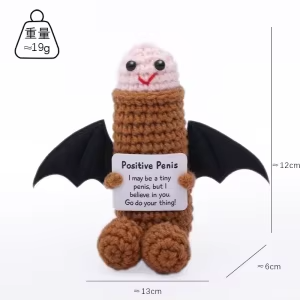 Jouets en crochet faits main transfrontaliers très populaires, poupées amusantes en coton laitier, jouets en tricot, poupées en crochet amusantes à l'énergie positive - Product Image 2