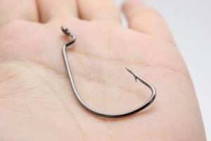 Lodo 38105 #2/0 ganci giga per verme in acciaio ad alto tenore di carbonio ganci singoli sfalsati per carpe luccio mare Super resistenti - Product Image 4