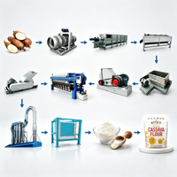 20 TPH Grootschalige Cassavemeelverwerkingsinstallatie Akpu-meel/FuFu-meel maakmachine Tapiocapoeder productielijn