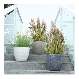 Macetas de estilo de muestra, <span class=keywords><strong>maceta</strong></span> Grande Medio ovalada de 27 <span class=keywords><strong>cm</strong></span>, <span class=keywords><strong>maceta</strong></span> con textura de piedra, <span class=keywords><strong>maceta</strong></span> de plástico de alta calidad de 10,6 pulgadas para exteriores - Product Image 1