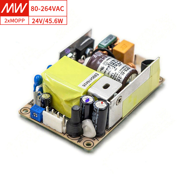 Mean Well RPS-45-24 Compact Medical Power Supply 24V 1.9A 45.6W 90% Efficiency Low Noise for Healthcare Lighting