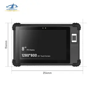 HF FP08 android 11 SMS 8 inch FBI certified fingerprint sensor free SDK MRZ IRIS aluminium enclosure rugged tablet