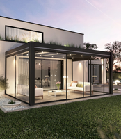 Pergola en aluminium à lames orientables pour l'extérieur de la maison, énergie solaire, stockage d'énergie, éco-pavillon, fabrication chinoise