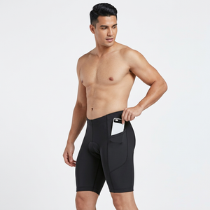 Shorts de compression noirs pour hommes avec poche pour téléphone, séchage rapide, vêtements de sport, coupe classique, respirant, Spandex/Polyester, séchage rapide - Product Image 1
