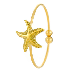 Bagues d'orteil en acier inoxydable plaqué or 18 carats, étanches, motifs animaux marins (étoile de mer, coquille de tortue), bijoux de pied de plage originaux, vente en gros - Product Image 3