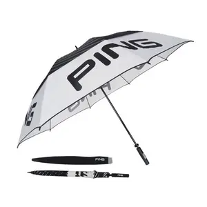 Оптовые продажи; Большие размеры 2 Слоя vent спортивные пользовательские прямая ручка автоматически открывающийся зонтик для гольфа