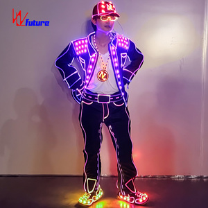 Traje Luminoso con Fibra Óptica y Cable EL para Espectáculos <span class=keywords><strong>de</strong></span> Bar, DJ, Escenarios, Eventos, Fiestas Rave, <span class=keywords><strong>Circo</strong></span>, Carnaval, Música y <span class=keywords><strong>Actuaciones</strong></span> - Product Image 6