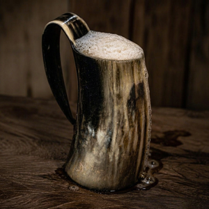 Mug en corne de vache naturelle, artisanal, écologique, léger, passe au lave-vaisselle, cadeau de mariage moderne et luxueux, verres à bière et à vin - Product Image 1