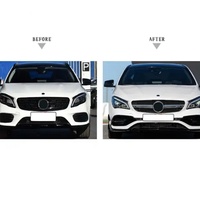 Nouveau Kit Carrosserie Modifié Style CLA AMG pour Mercedes-Benz W117 2013-2019 CLA45 AMG (Installation par Vis) - Grille Avant, Feux Antibrouillard, Jupes Latérales