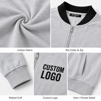 Blouson zippé pour homme en gros, style baseball, avec broderie et impression personnalisées, streetwear, supporte la personnalisation du design