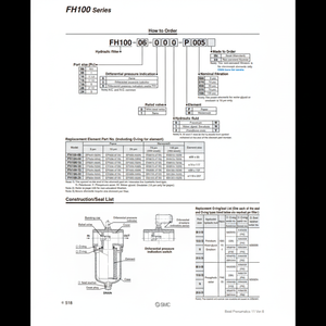 FH100-06-402-P020 de filtre de retour d'équipement de filtration industrielle pneumatique SMC - Product Image 1