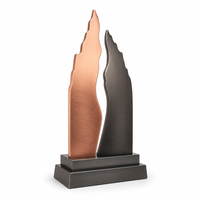 Trophée mural en métal bronze, motif visage et vagues ondulées, gravure personnalisée, écologique, cadeau, cadeaux promotionnels, cadeaux de bienvenue