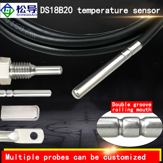 DS18B20 Digital Temperature Sensor with Roll Sealing, Waterproof and Oil Resistant, High-quality RVVP Cable