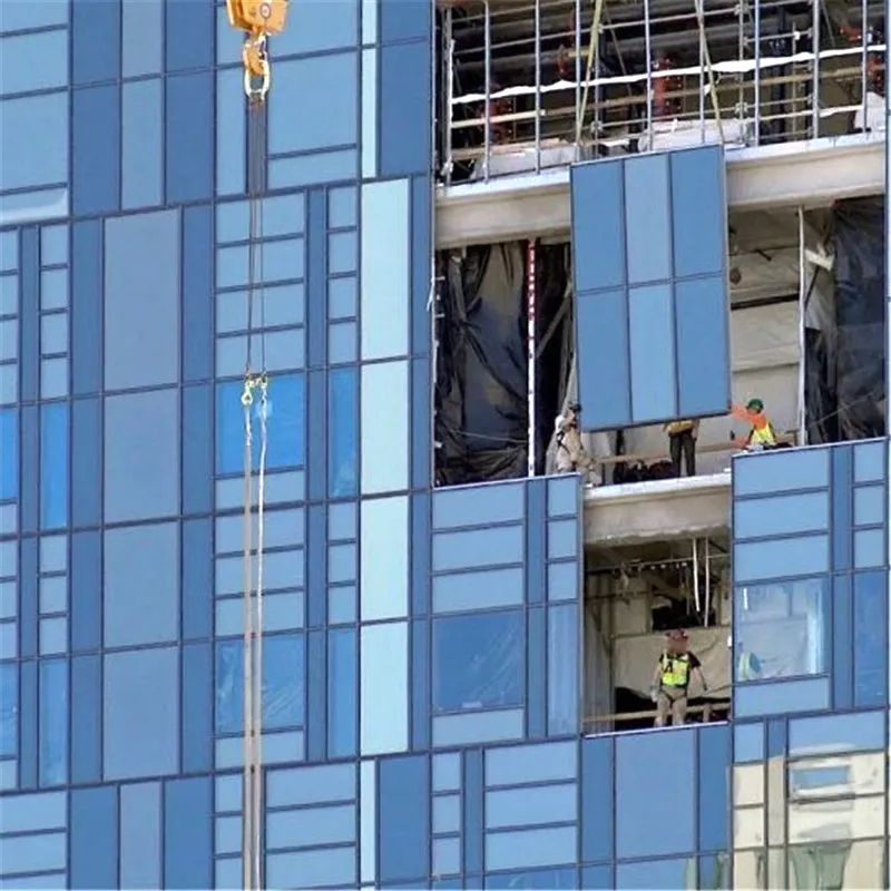 Proyecto de Construcción paneles de fachada exterior aluminio doble vidrio muros cortina