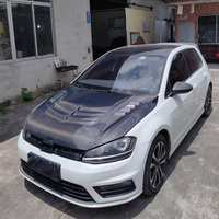 Penutup Mesin Model V Serat Karbon untuk Volkswagen Golf 7 Mk7.5 MK7 GTi R 2008-2013