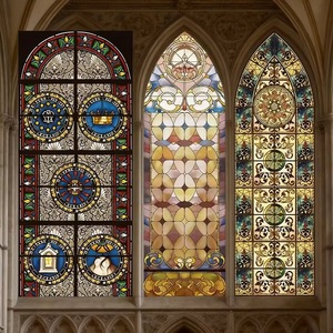 Panneau de <span class=keywords><strong>vitrail</strong></span> plat en verre trempé massif fait main, personnalisé, pour fenêtres d'église religieuse du Shandong, portes de maison et décoration <span class=keywords><strong>intérieure</strong></span> - Product Image 4