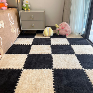 Alfombra Moderna de Peluche 2025, Tapetes de Piso Encajables, Alfombra Lavable para Área de Juego de Bebés, Técnica de Pelo Cortado, Espuma para Ejercicio en Casa - Product Image 4