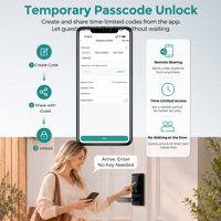 Cerradura Inteligente con Huella Dactilar para Puerta de Aluminio SJJ, con Teclado Táctil, Aplicación Tuya en la Nube, Tarjeta IC RFID, Entrada sin Llave para Hotel/Apartamento