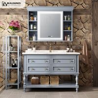 Buildgres Elegant 350x600 Vanité de salle de bain Meuble de salle de bain en bois Vanité de salle de bain