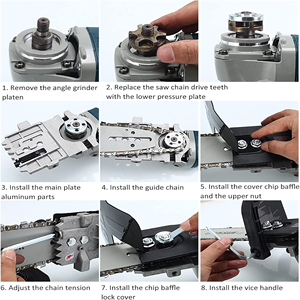 Accesorio de motosierra de 12 pulgadas para corte de madera, Adaptador convertidor de sierra de cadena eléctrica con amoladora angular, accesorios para herramientas eléctricas - Product Image 6