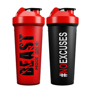 Botella de agua de plástico para deportes de gimnasio con logotipo personalizado, botellas agitadoras de proteínas para batidos, mezclas de proteínas, Fitness - Product Image 4
