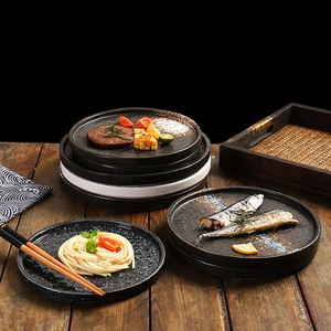 Japanese Style Round Handmade Deep Western Food Sushi Pasta Salad Dinner <b>Plate</b> Dish Eco-Friendly Home Dinnerware Set - Product Image 2