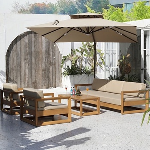 Ensemble <span class=keywords><strong>de</strong></span> canapés d'extérieur robustes résistants aux intempéries, meubles <span class=keywords><strong>de</strong></span> <span class=keywords><strong>jardin</strong></span> en aluminium imperméables, canapé <span class=keywords><strong>de</strong></span> conversation, table basse pour hall et patio - Product Image 2